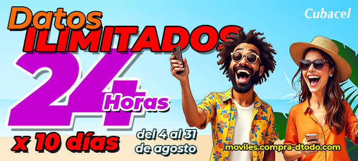 Datos ilimitados 24 horas por 10 días
